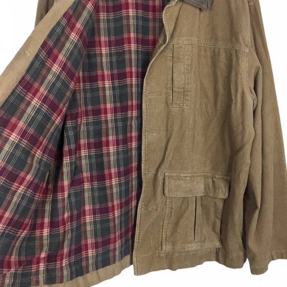 RUFF HEWN Jacket Chore Coat Corduroy Flannel Field Utility Ribbed Plaid Large - Picture 5 of 16